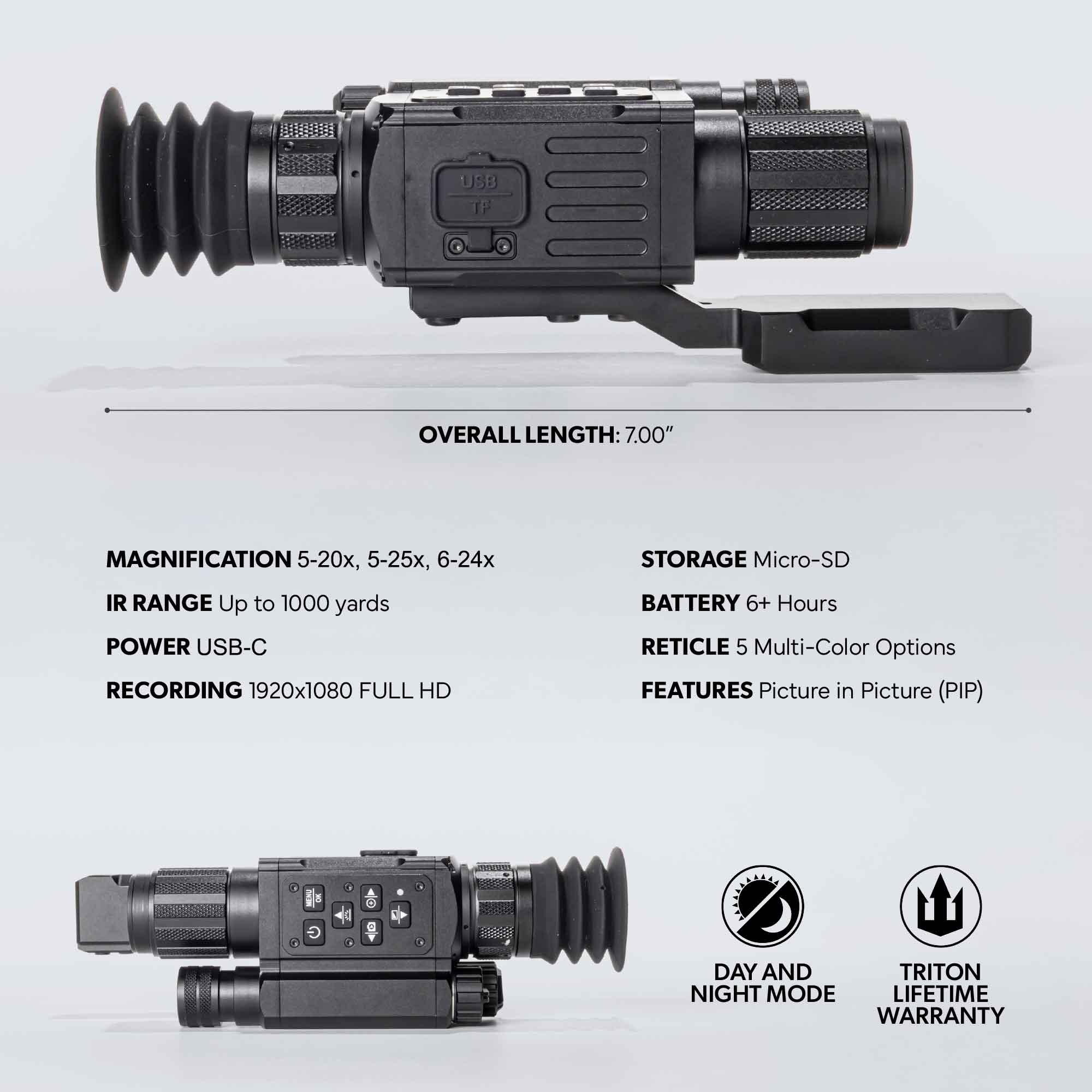 Triton StarStrike-R PRO HDX Digital Night Vision Scope | Daylight to Moonlight | HD Video Recording