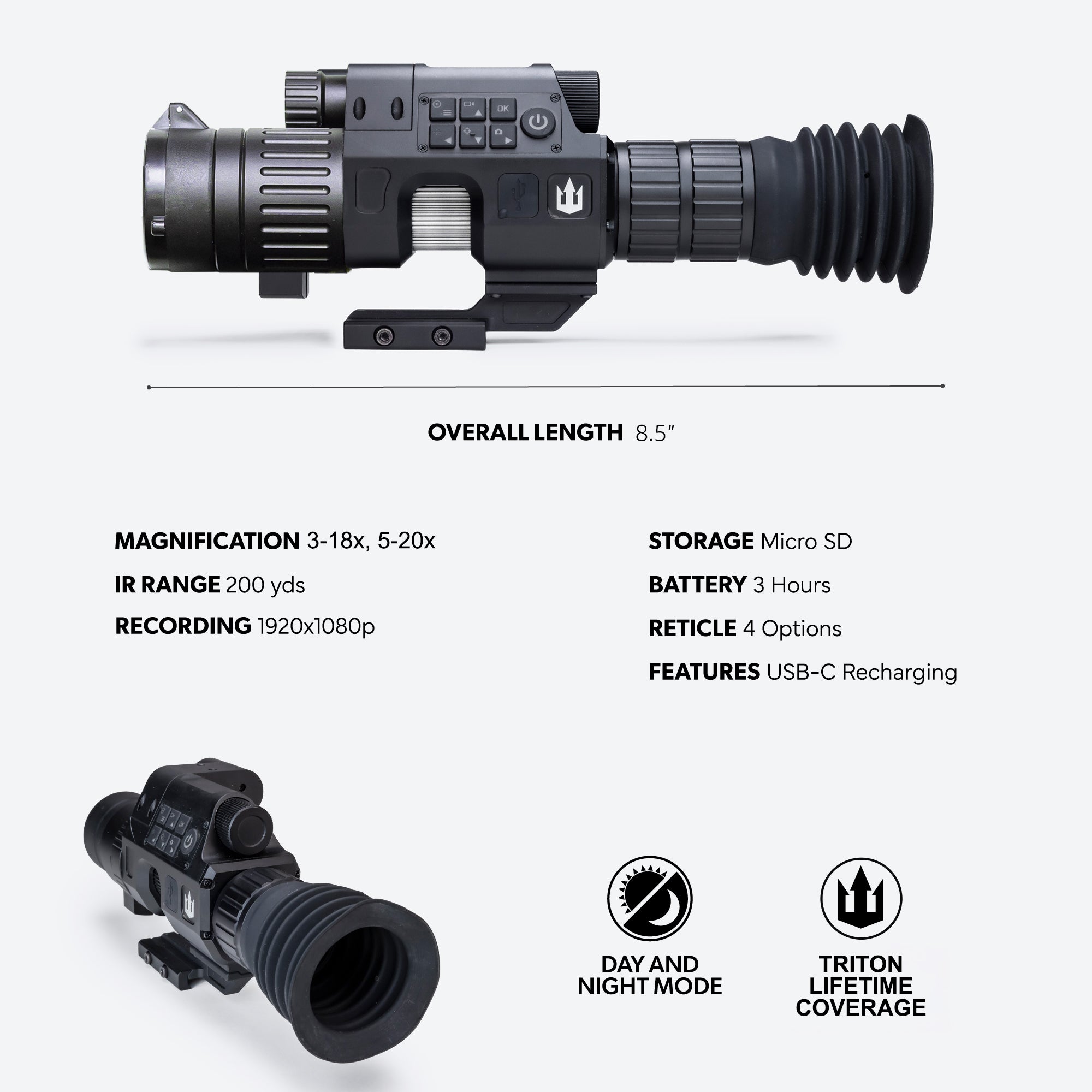 Triton StarStrike Gen 2 Night Vision Scope with Extendable Eyecup