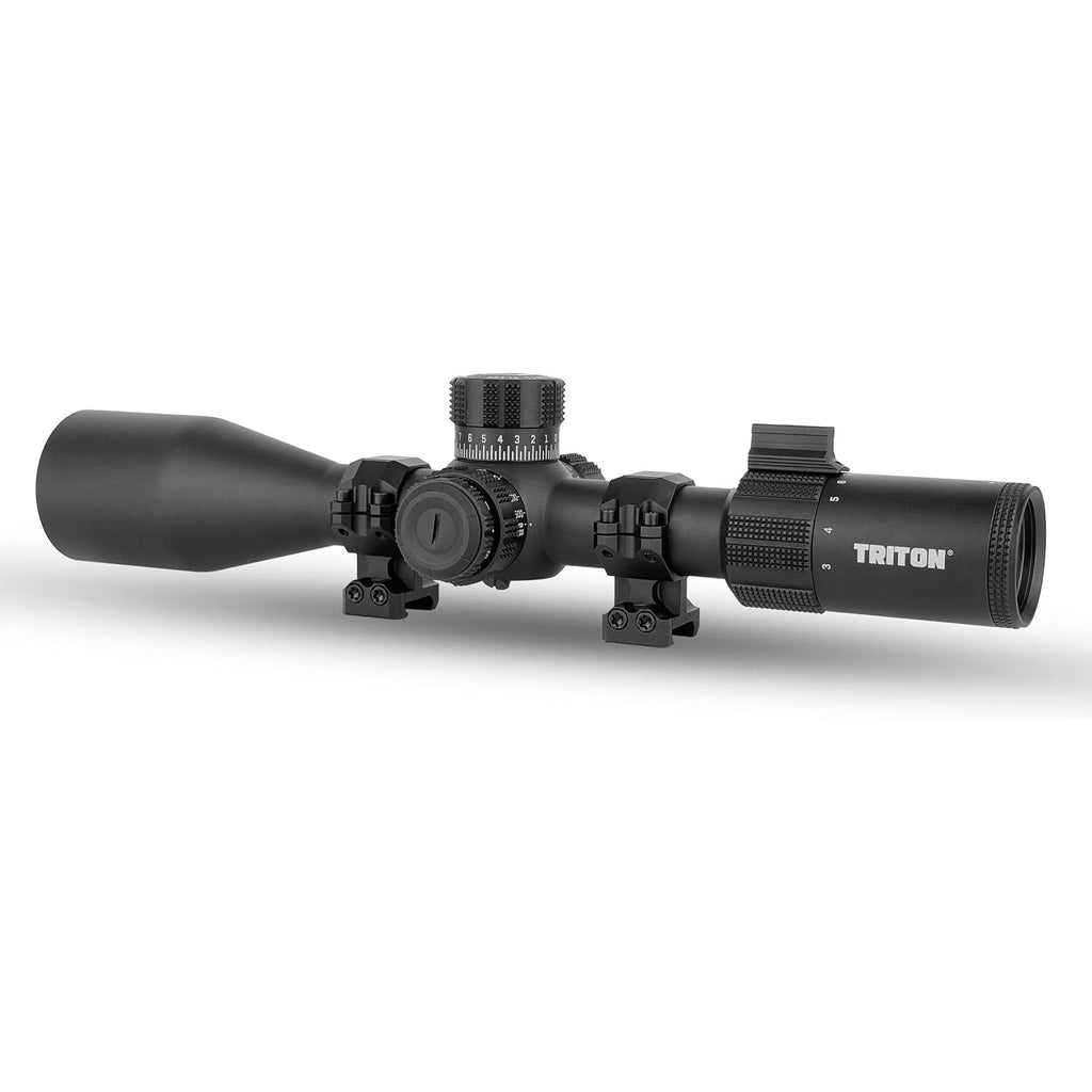 Hyperion 3-18x First Focal Plane High Power Variable Scope with Locking Turrets, Side Parallax, Illuminated Reticle, Zero Stop, FFP - MOA - Triton