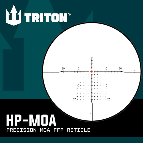 Hyperion 6-24x First Focal Plane High Power Variable Scope with SecureLock Locking Turrets, Side Parallax, Illuminated Reticle, FFP-MOA | MOA Reticle - Triton