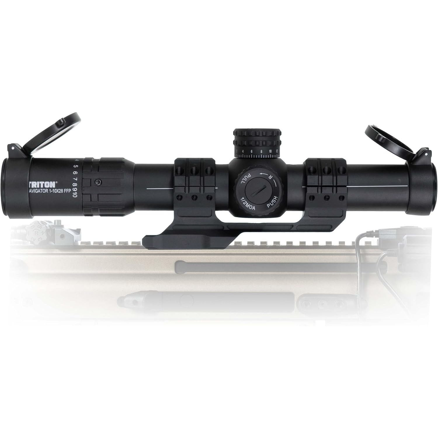 Triton Navigator+ 1-10x28 First Focal Plane FFP LPVO Rifle Scope | Chevron C2 BDC Reticle - Triton