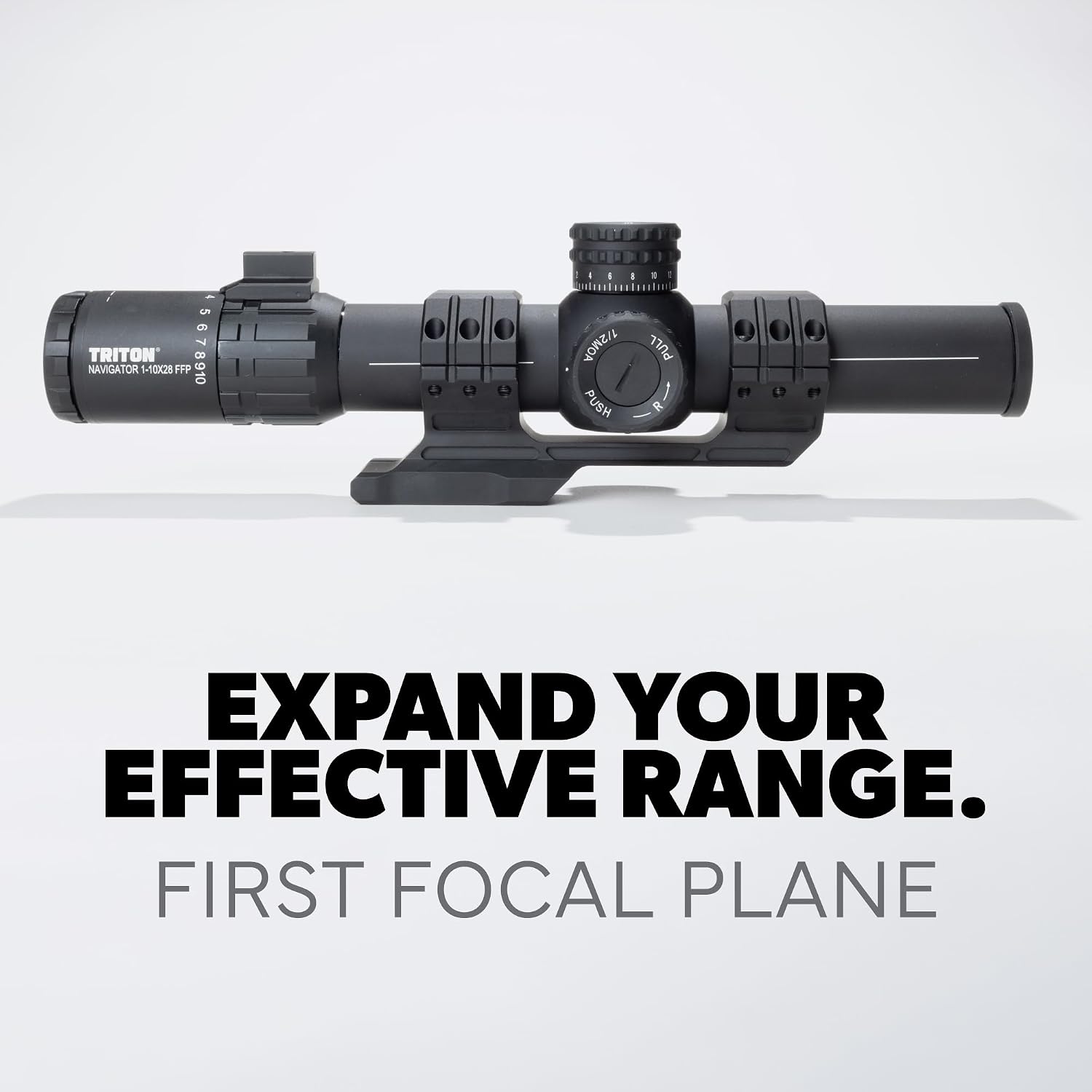 Triton Navigator+ 1-10x28 First Focal Plane FFP LPVO Rifle Scope | Chevron C2 BDC Reticle - Triton