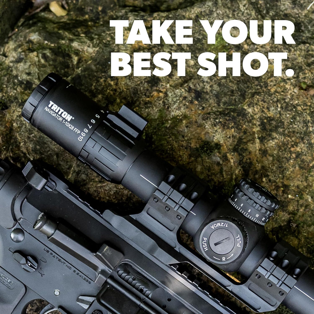Triton Navigator+ 1-10x28 First Focal Plane FFP LPVO Rifle Scope | Dot C5 BDC Reticle - Triton