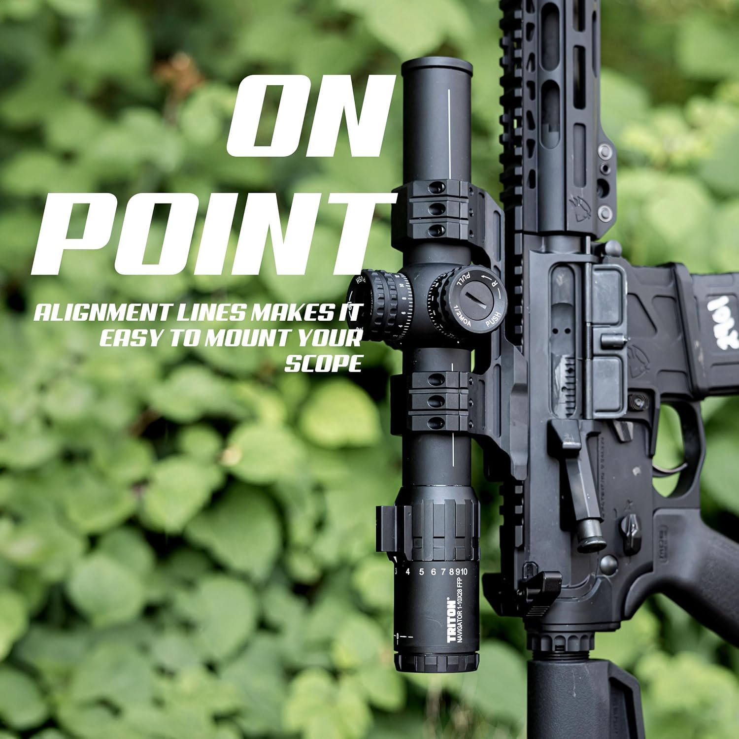 Triton Navigator+ 1-10x28 First Focal Plane FFP LPVO Rifle Scope | Dot C5 BDC Reticle - Triton