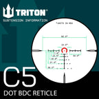 Triton Navigator 2-12x30 First Focal Plane MPVO with Illuminated C5 Circle Dot BDC Reticle - Triton