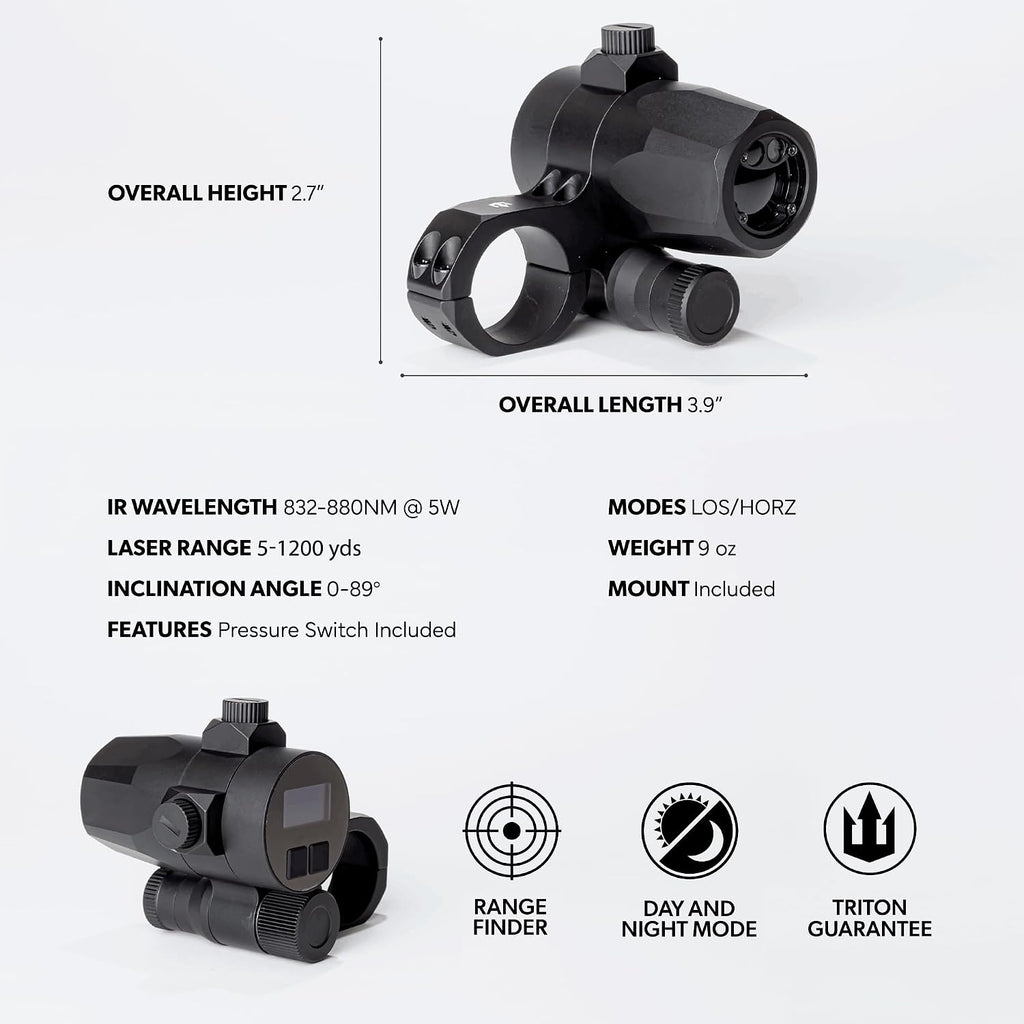 Triton RangeViper PRS Distance Measuring System - 30mm Scope Tube - Range Finder Target Up to 1200 Yards - Triton