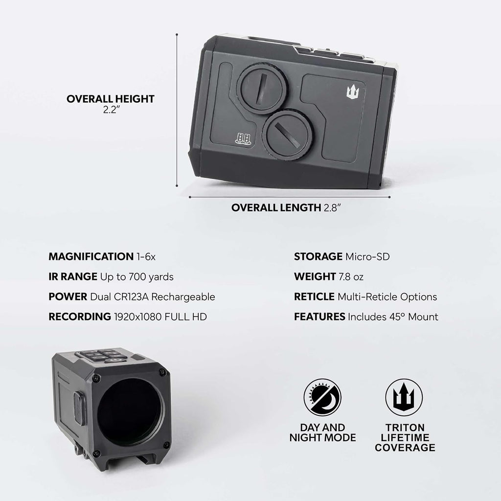 Triton Recon45 Ultra-Compact Digital Night Vision (DNV) 1-6x LPVO - Triton