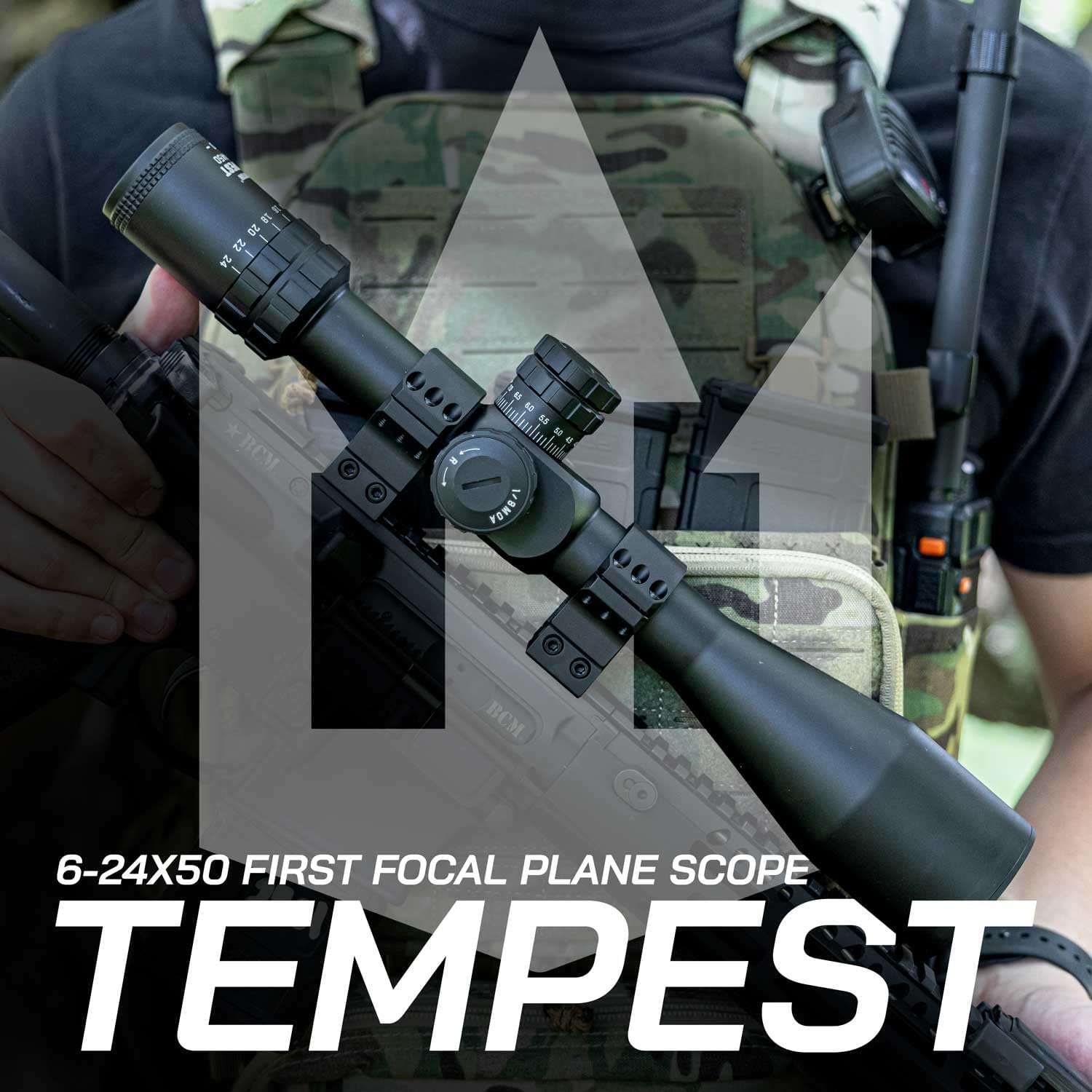 Triton Tempest First Focal Plane FFP Long-Range Precision Rifle Scope with SecureLock Locking Turrets | MOA or MIL Reticle - Triton